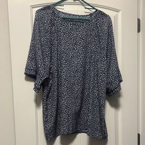 Women's Blue Patterned Top